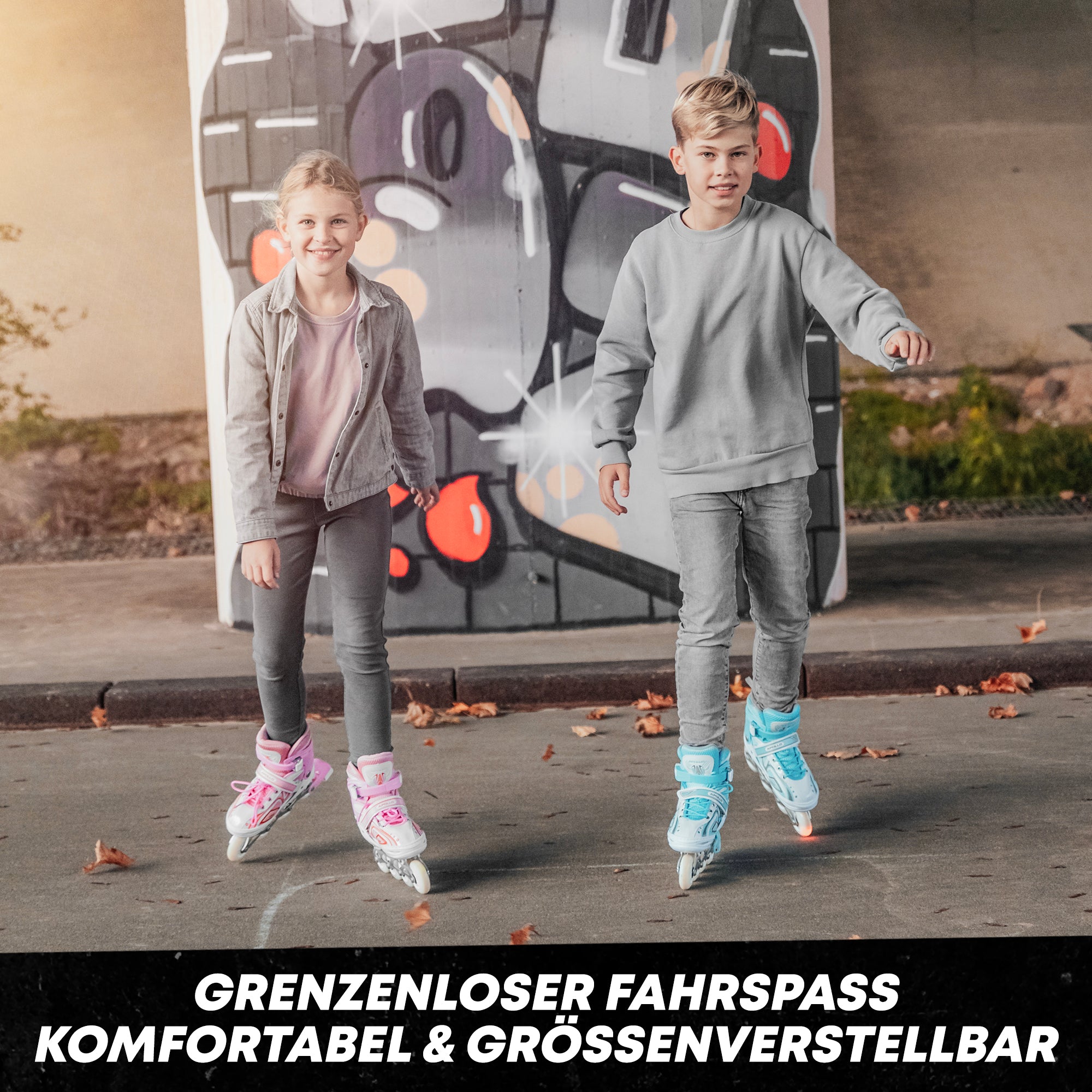 Apollo - Super Blade größenverstellbare Inlineskates - Weiss Türkis -