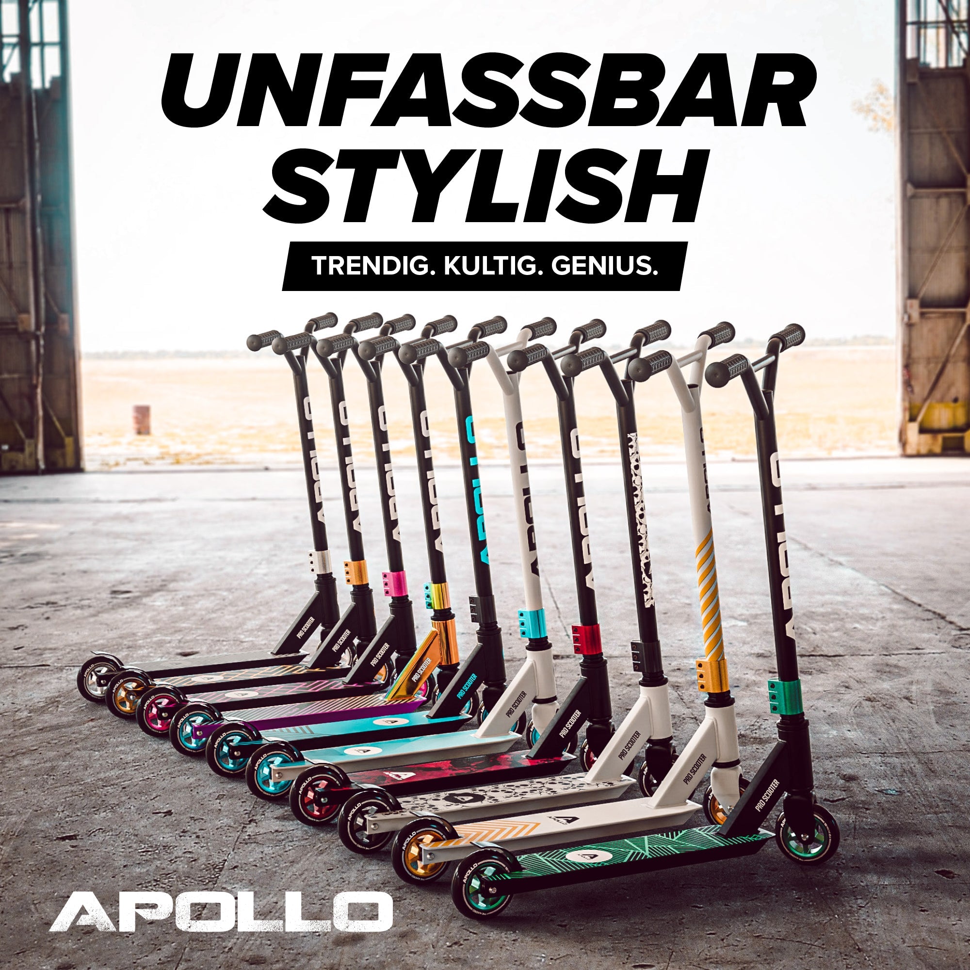 Apollo - Stunt Scooter - Genius Pro Robuster Kinder Scooter mit ABEC 9 Kugellager - Red Ink