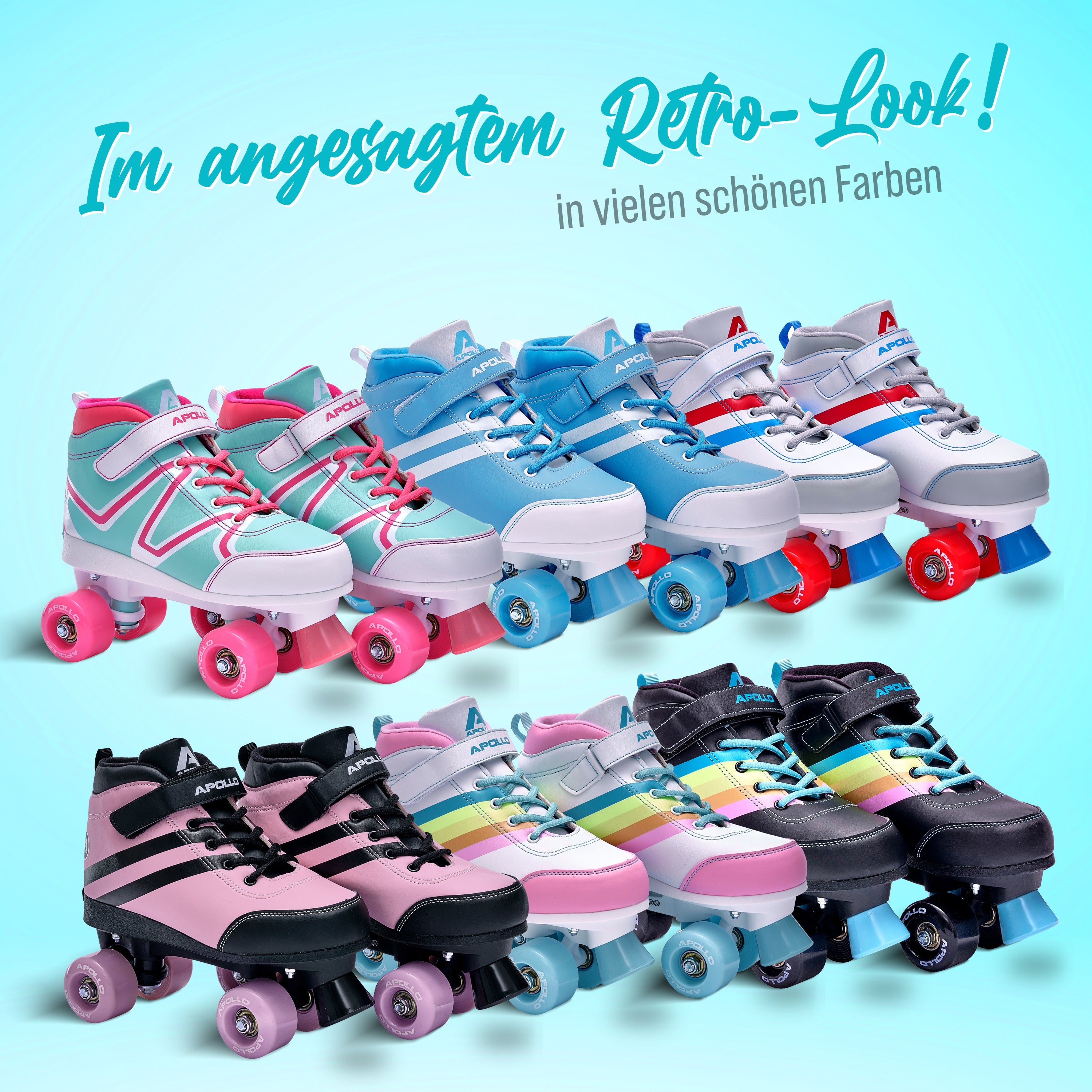 Apollo - Disco Roller Soft Boots größenverstellbare Rollschuhe für Kinder - Blueberry -